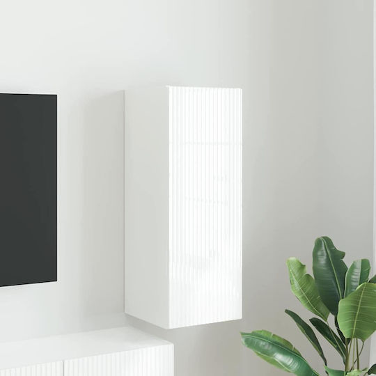 Wall Living Room Cabinet made of Particle Board Bright White 30x31x80cm