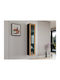 Venenou 129 Wall Living Room Display Cabinet made of Particleboard with Glass & Lighting Black 40x30x180cm