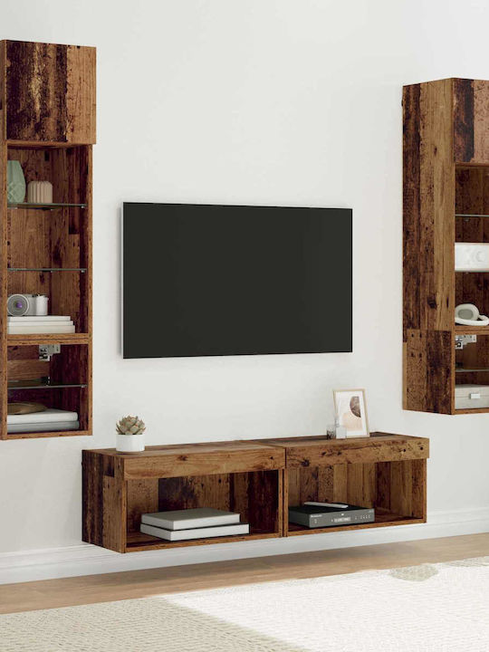 Living Room TV Unit with Showcase & Lighting Ol...