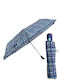 Rain Rezistent la vânt Umbrelă de ploaie Compact Albastru
