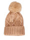 Celestino Women's Knitted Beanie with Pom Camel