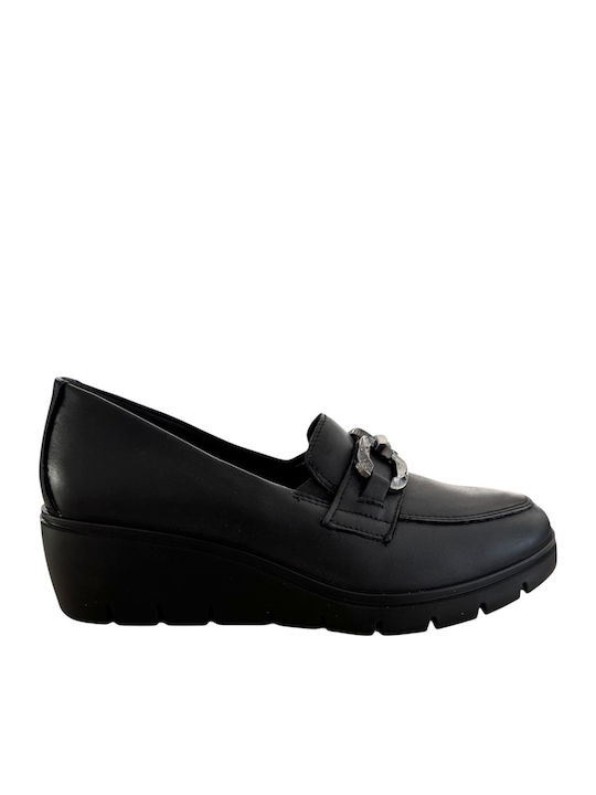Imac Leder Damen Loafers in Schwarz Farbe