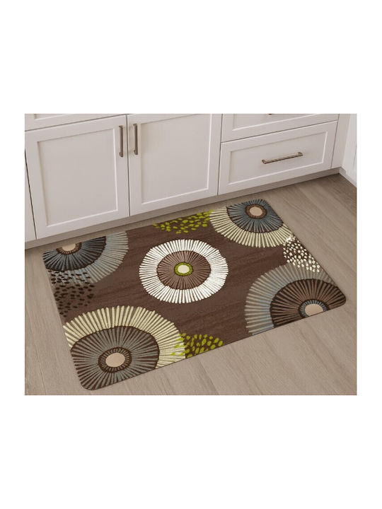 Galifas Rectangular Kitchen Mat with Anti-slip Underlay Ruby Garden 50x80εκ.