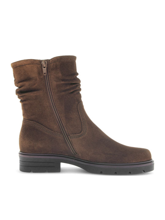 Leather Women's Ankle Boots Brown
