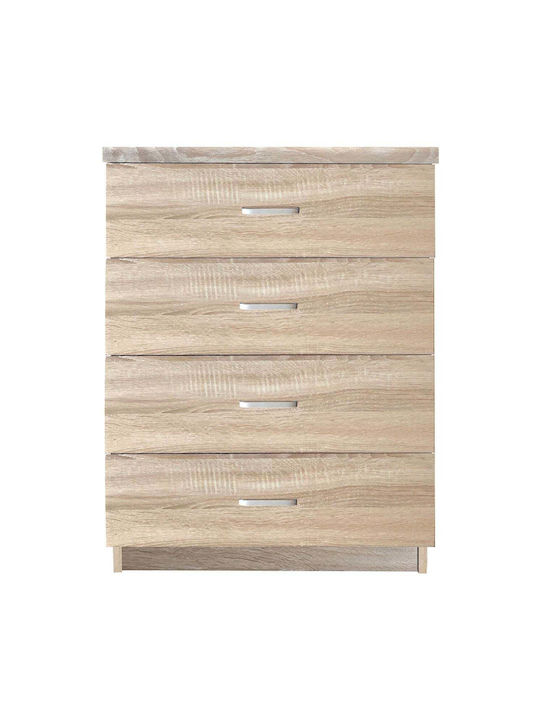 Συρταριέρα Κρεβατοκάμαρας Ξύλινη Drawer με 4 συρτάρια Sonoma 60x40x80εκ.