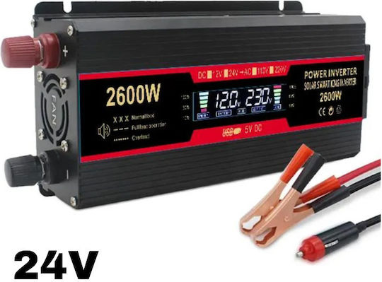 Invertor Auto Modificat Sine Wave 2600W pentru Convertirea 24V DC în 220V AC