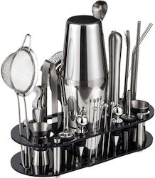 Arvada Shakerpro Mc-ykl23 Bartender Complete Kit Acrylic Stand 23 Pieces 500 Ml Dimensions 19x12x30.5 Cm Bartender Set Drink Preparation Stainless Steel