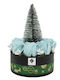 Floral Arrangement In A Round Box Soap Roses A Small Christmas Tree In Center
