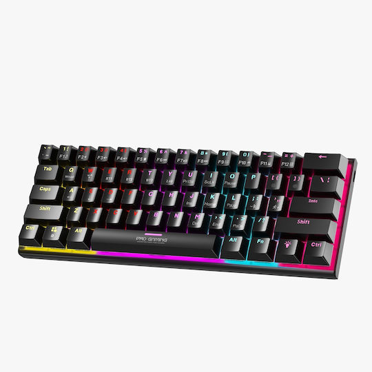 ProGaming Venom K1 Fără fir Gaming Tastatură Mecanică 60% cu Outemu Black comutatoare și iluminare RGB (Engleză US)