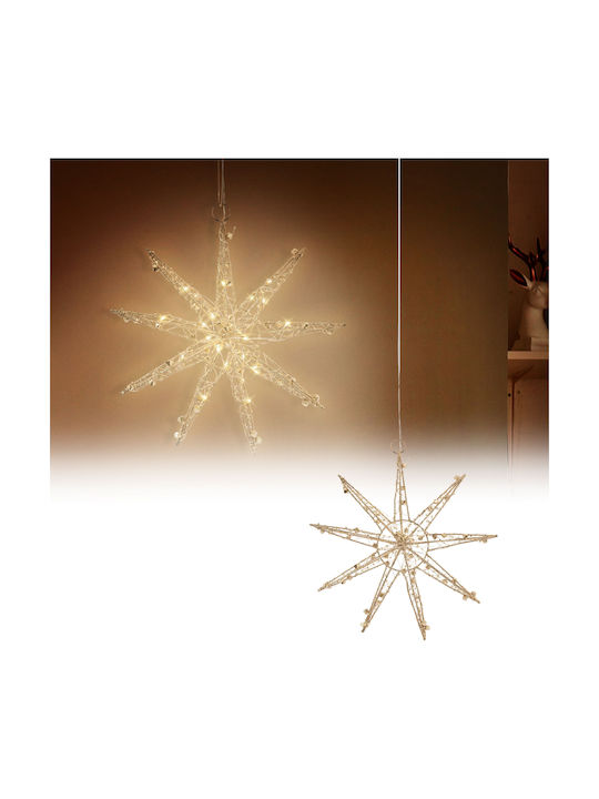 ECD Germany Weihnachtlicher Dekorativer Anhänger Stern Beleuchtet Kunststoff 1Stück