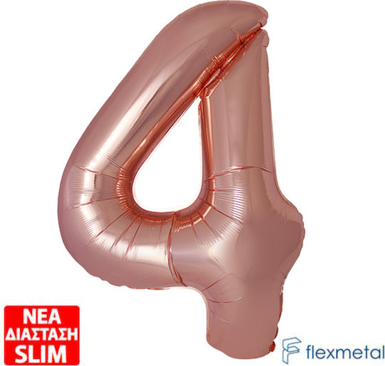 Balloon Jumbo Number 4 Rose Gold Cm Helium 86cm