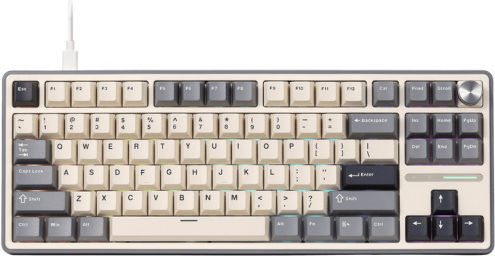 Royal Kludge S85 Ασύρματο Gaming Μηχανικό Πληκτρολόγιο Tenkeyless με Custom Cream διακόπτες και RGB φωτισμό (Αγγλικό US) Beige/Gray