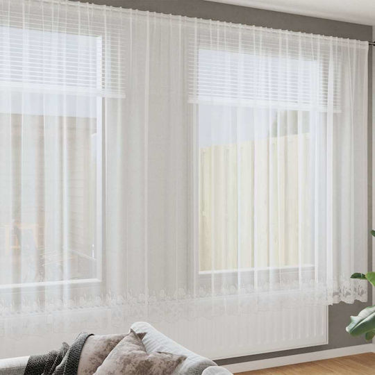 vidaXL Perdea Cu Bretele Albă 900x240cm