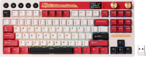 Royal Kludge RK M87 Ασύρματο Gaming Μηχανικό Πληκτρολόγιο 75% με Custom Cream διακόπτες και RGB φωτισμό (Αγγλικό US) Κόκκινο