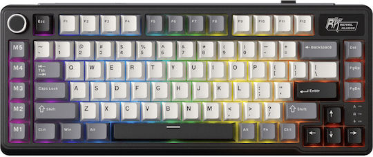 Royal Kludge RK-L75 Drahtlos Gaming Mechanische Tastatur 75% mit Benutzerdefiniert Beige Schaltern und RGB-Beleuchtung (Englisch US) Gray
