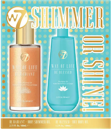 W7 Cosmetics Shimmer or Shine! Skin Care Set for Moisturizing & Brightening 2pcs