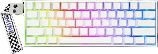 Aula Mini60 HE Pro Ασύρματο Ηall Effect Gaming Πληκτρολόγιο 60% με Magnetic διακόπτες και RGB φωτισμό (Αγγλικό US) Λευκό