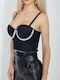 Damen Korsett Bluse Black