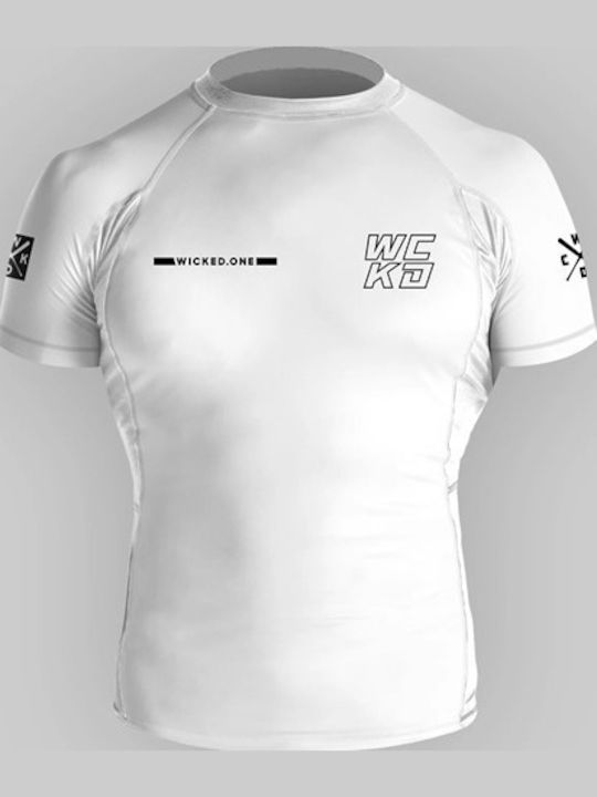 Wicked1 Ανδρική Κοντομάνικη Μπλούζα WK-FRSLRW-WH για Jiu-Jitsu Λευκή