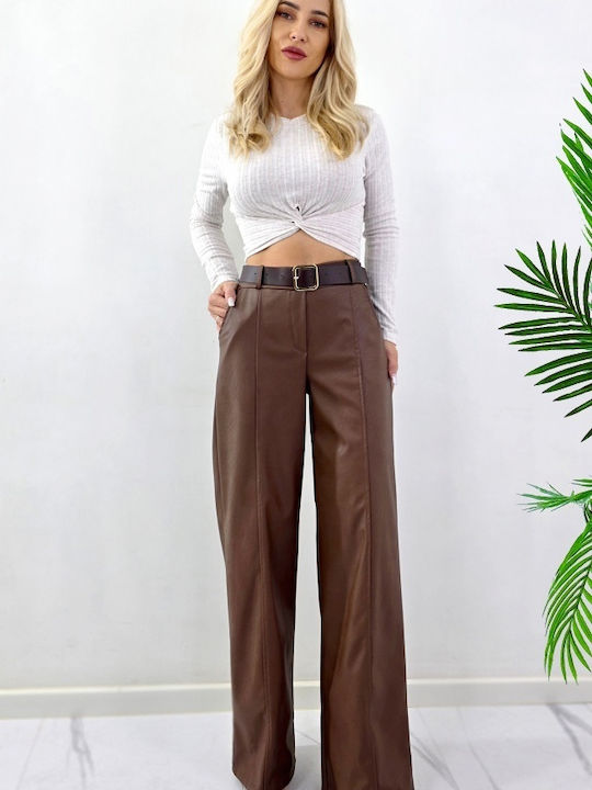 Women's Brown Set with Pants in Relaxed Fit