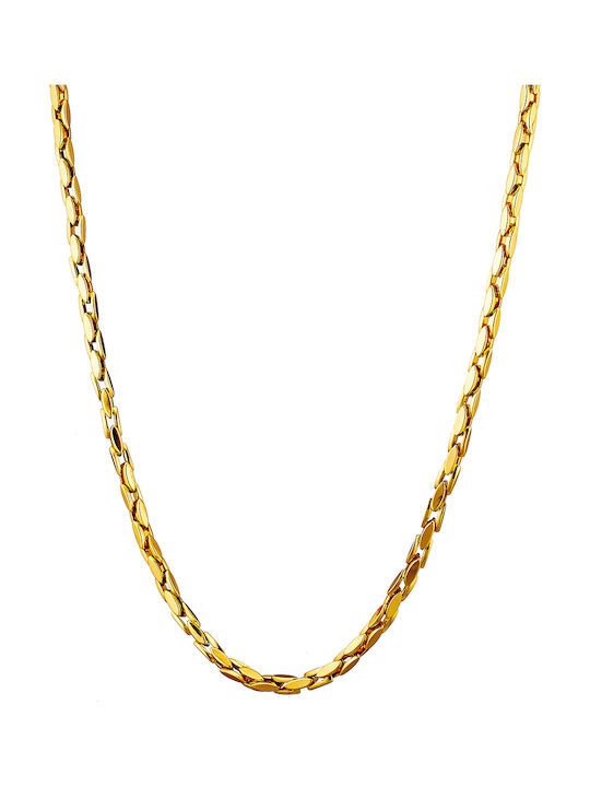 Oxzen Chain Neck made of Steel Gold-plated Thin Thickness 4mm