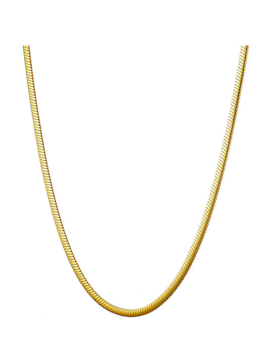 Oxzen Chain Neck Snake made of Steel Gold-plate...