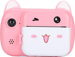 Instant Camera Kids Flippy Front Camera + Selfie Printing Function Usb-c Cable Bluetooth Ios Android Compatible App Printing Smiley Face Cat Model Pink Instant Camera Kids Flippy Front Camera + Selfie Printing Function Usb-c Cable Bluetooth Ios Android Compatible App Printing Smiley Face Cat Model Pink