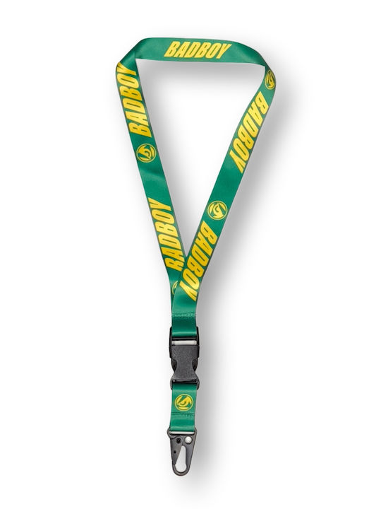 Μπρελόκ Λουράκι Λαιμού Badboy Logo Safebreak Detachable Lanyard 50 Cm Green Yellow