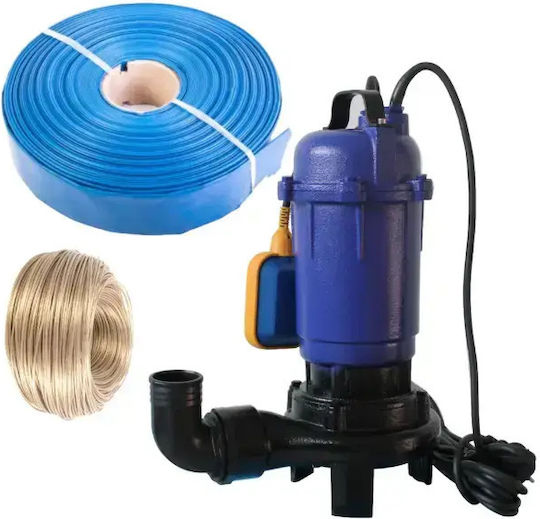 Pachet Pompă Apă Murdară Wqcd 2.6 Kw/3.5 Hp 2" 20 M³/h Cuțit Tocător Comutator Flotant Include Furtun Pompieri 2" 50m Cobi Smart