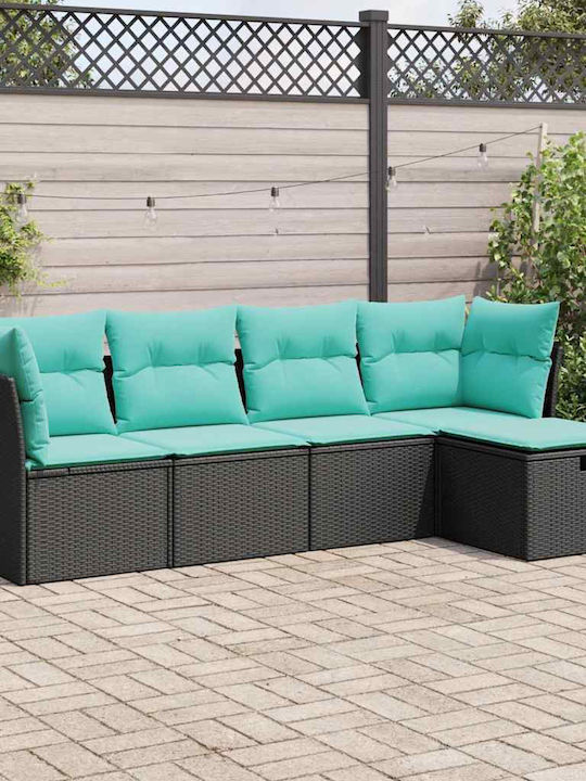Corner Outdoor Sofa Rattan with Cushions 55x55x...