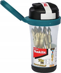 Makita Ακροδεκτης Κατσαβιδιου Κρουστικος Ph2-65mm Ig 10τμχ Κουτι Μαγνητιστη