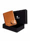 Small Leather Women's Wallet Cards with RFID Brown