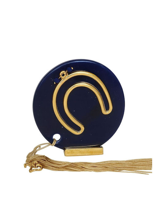 La Belle Maison Handgefertigter Tisch Glücksbringer Hufeisen Blau Keramik 2026 8,5cm D1884