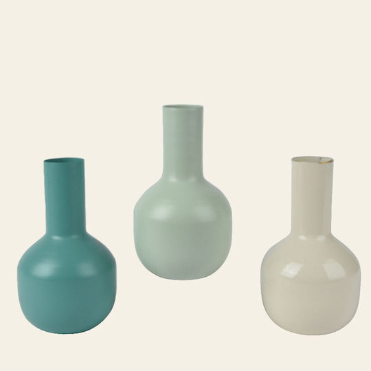 Beauty Home Metallisches Vase 10 x 19 cm Türkis