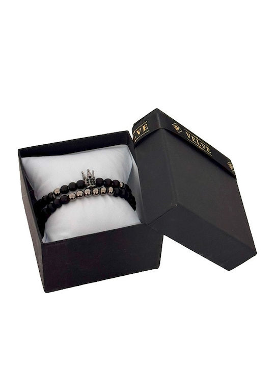 Velve Men's Bracelet Set made of Silver with Zircon