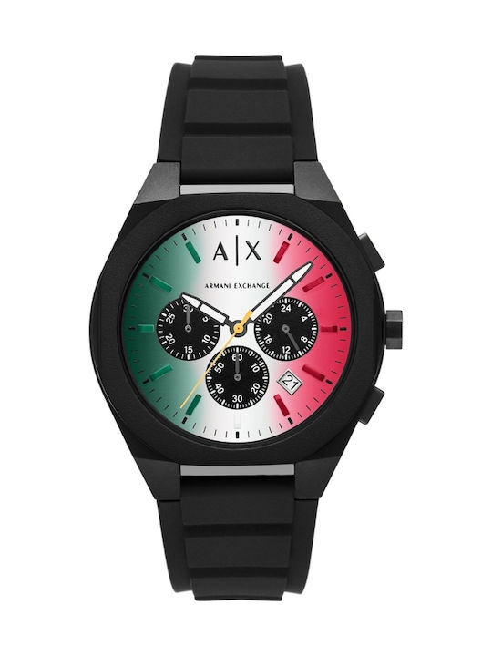 Armani Exchange Мъжки Часовник 44mm Хронограф На Батерия с Черна Текстилна Каишка