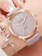 Volako Women's Watch Battery Set with Pink Leather Strap