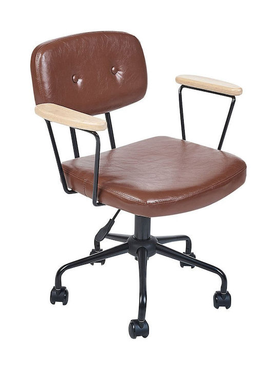 Office Chair with Adjustable Arms Coffee Beliani
