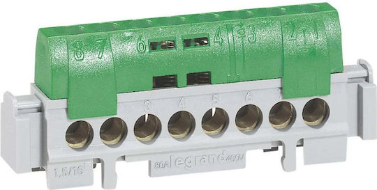Ip2x Connection Strip Z8 8-Hole Green 004832