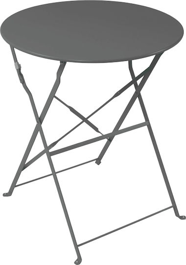 Bistro Sitting Room Outdoor Foldable Metal Table Anthracite Shade 60x60x71cm