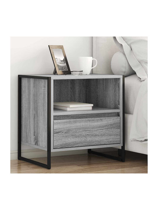 Wooden Bedside Table Grey 50x39.5x50cm