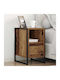 Wooden Bedside Table Brown 39.5x30x50cm