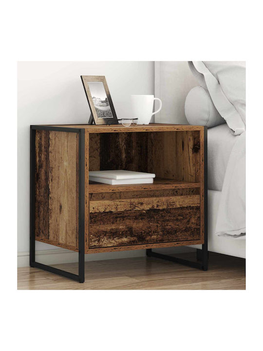 Wooden Bedside Table Brown 50x39.5x50cm