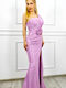 Sommer Maxi Abendkleid Offener Rücken Flieder