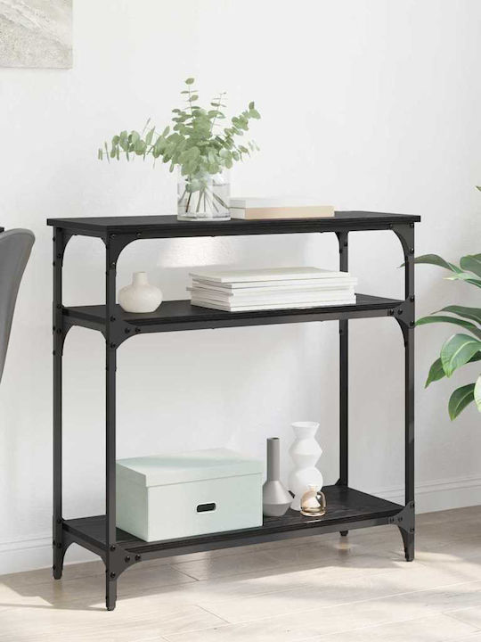 Console Table Wood & Metal Black L75xW29xH75cm