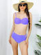 Set Bikini cu Căptușeală Ușoară Talie Înaltă Lila