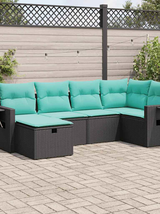 Corner Outdoor Sofa Rattan with Cushions 55x55x...