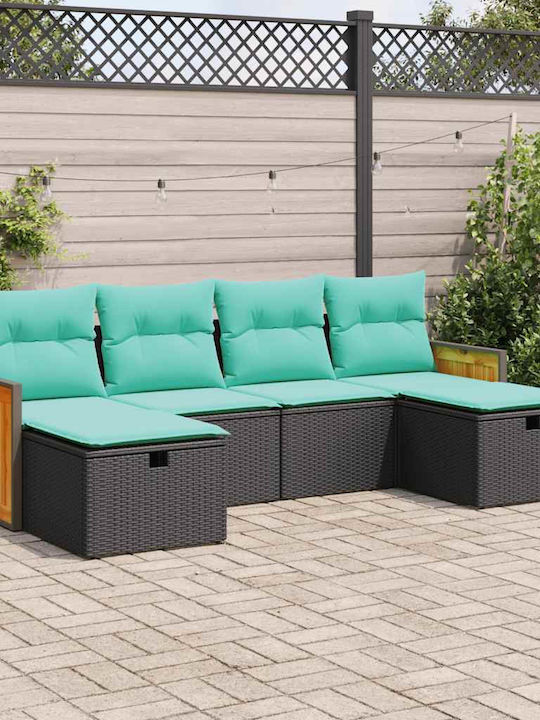 Corner Outdoor Sofa Rattan with Cushions 55x55x...