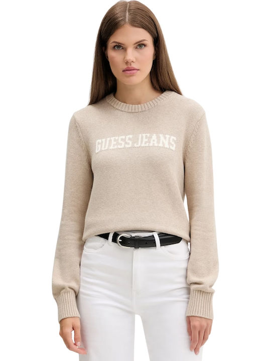 Guess Women's Long Sleeve Cotton Brown Sweater