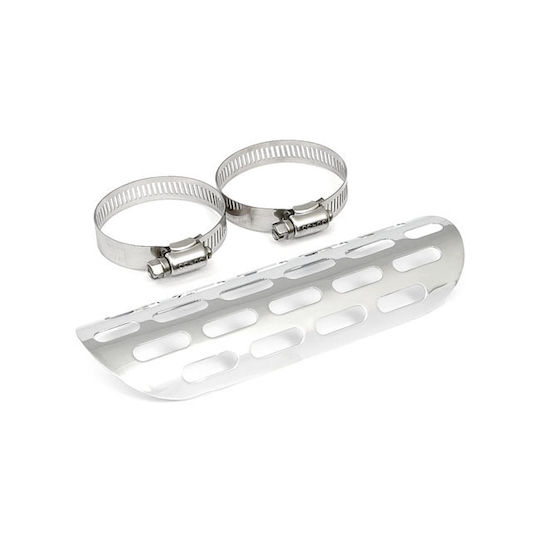 Perforated Motorcycle Exhaust Cap 9" Harley Davidson Chrome Universal Slotted Heat Shield Chrome
